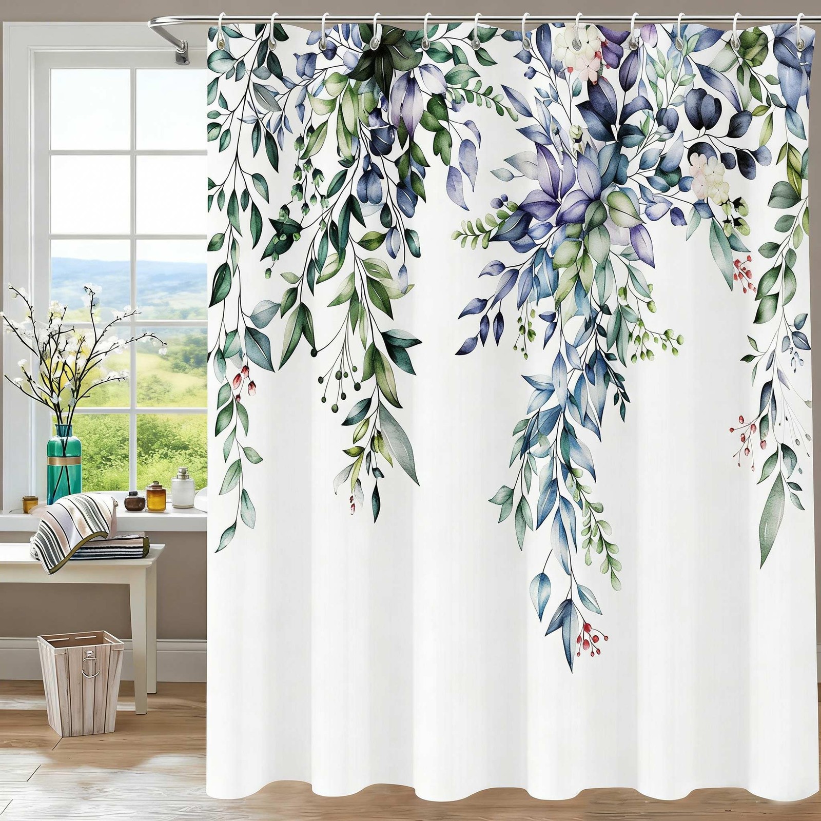 Custom Printed Bath Curtain — custom printed polyester bath curtain