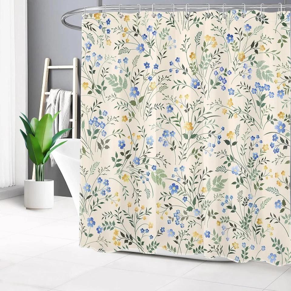Custom Printed Bath Curtain — custom printed polyester bath curtain detail view