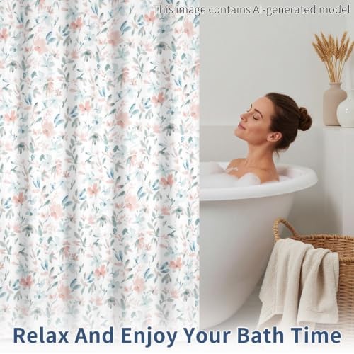 Custom Printed Bath Curtain — custom printed polyester bath curtain detail view