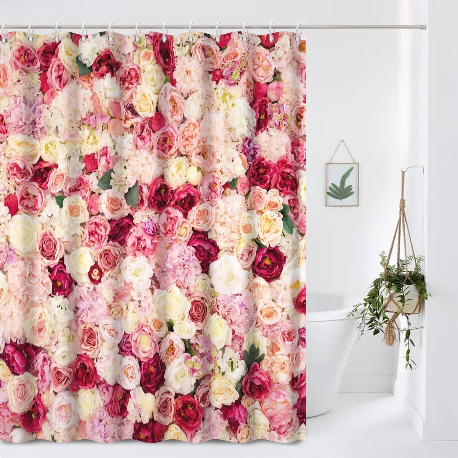 Custom Printed Bath Curtain — custom printed polyester bath curtain detail view