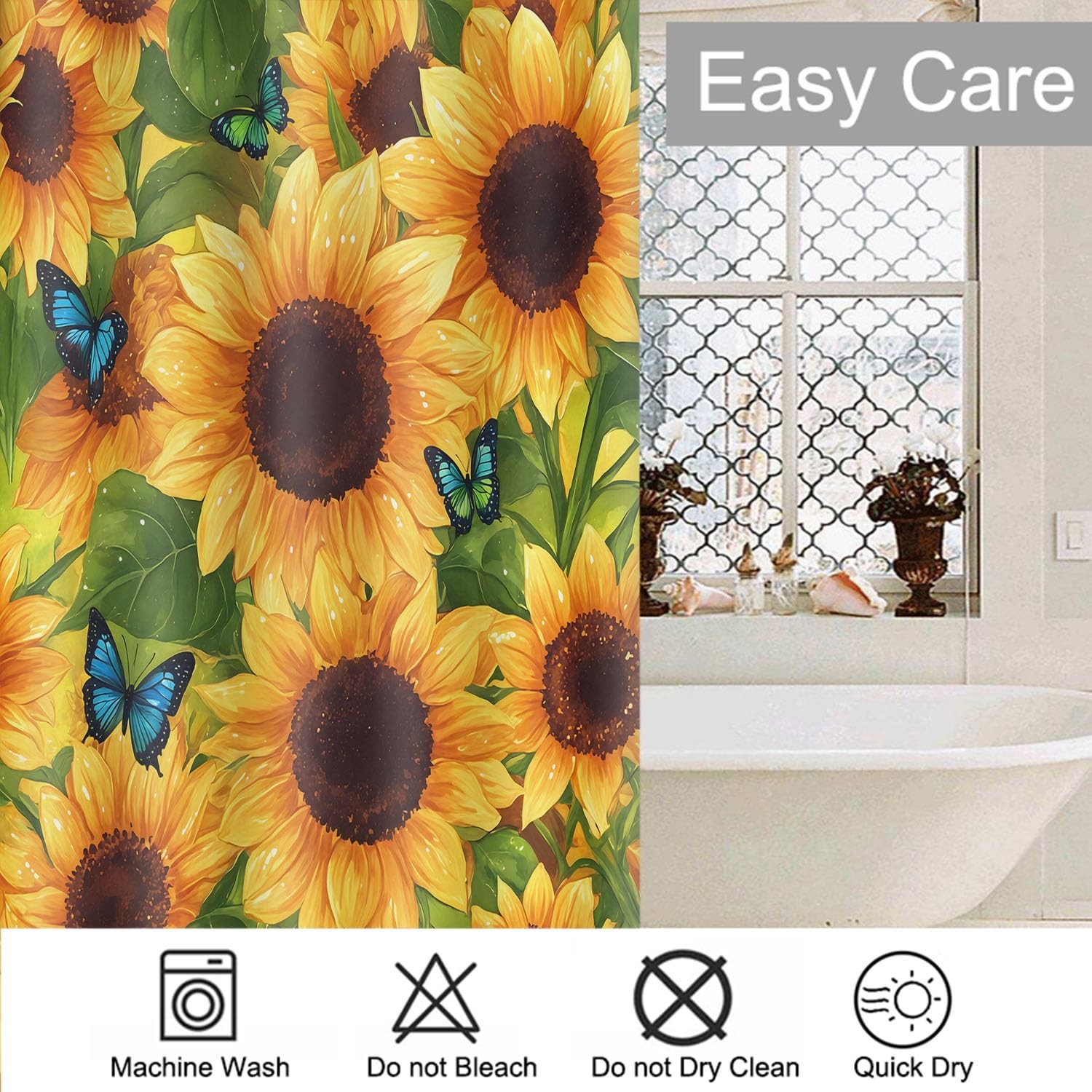 Custom Printed Bath Curtain — custom printed polyester bath curtain detail view