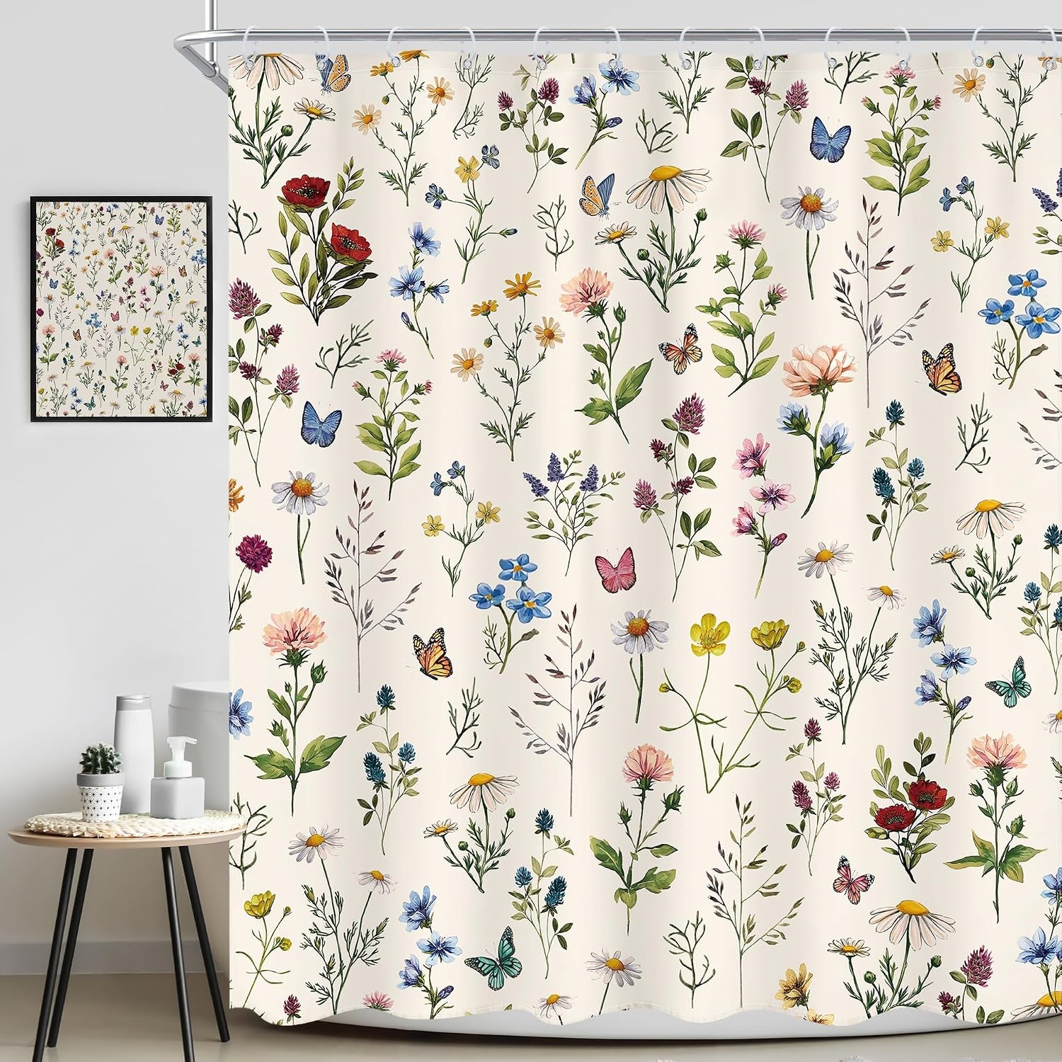 Custom Printed Bath Curtain — custom printed polyester bath curtain detail view