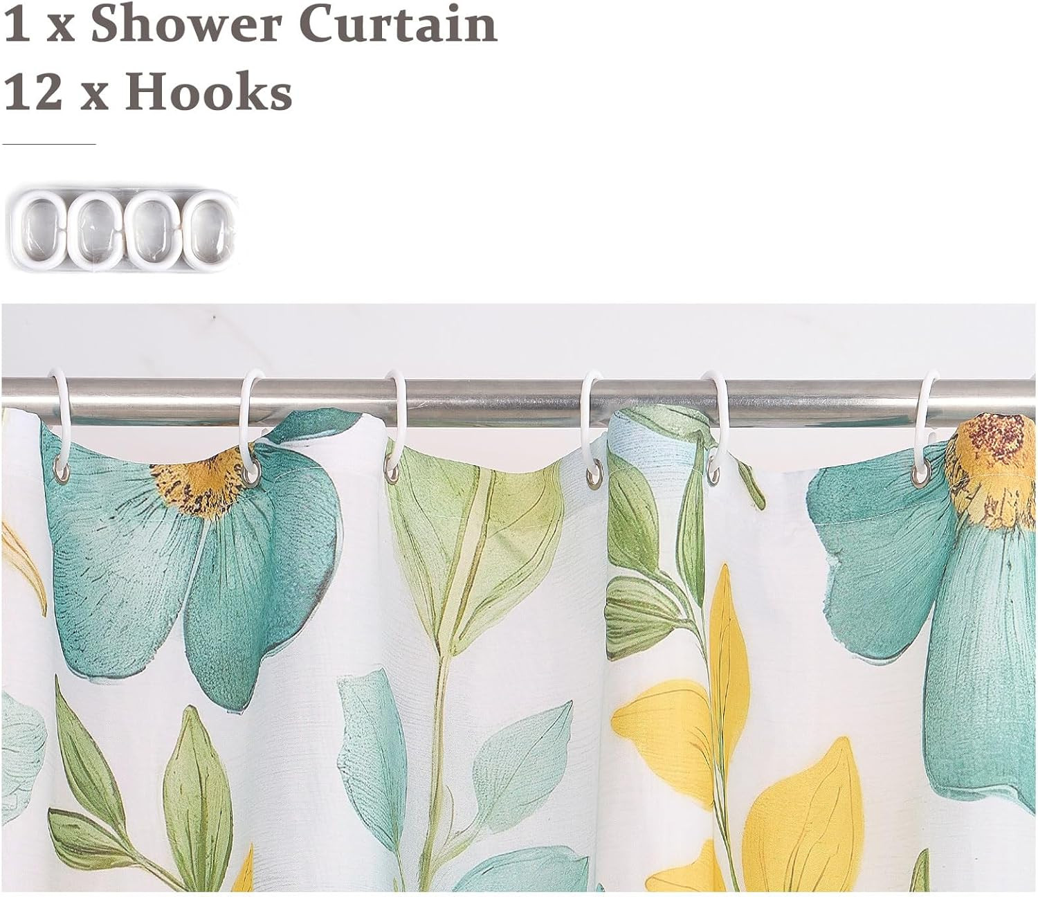 Custom Printed Bath Curtain — custom printed polyester bath curtain detail view