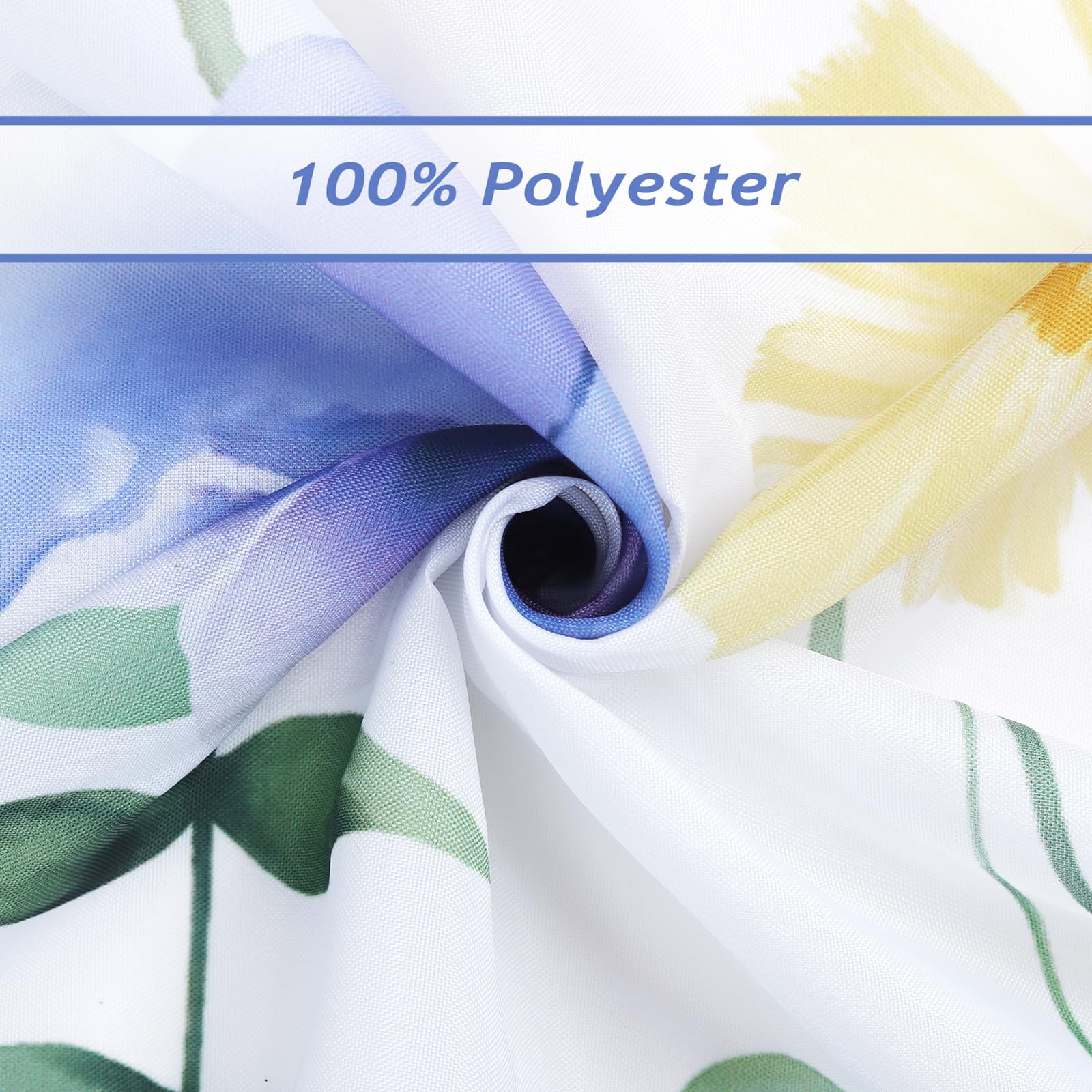 Custom Printed Bath Curtain — custom printed polyester bath curtain detail view