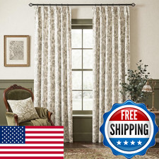 Pinch Pleated Blackout Curtains 108 Inch Long, Boho Floral Patterned Pinch Pleat — custom printed polyester bath curtain