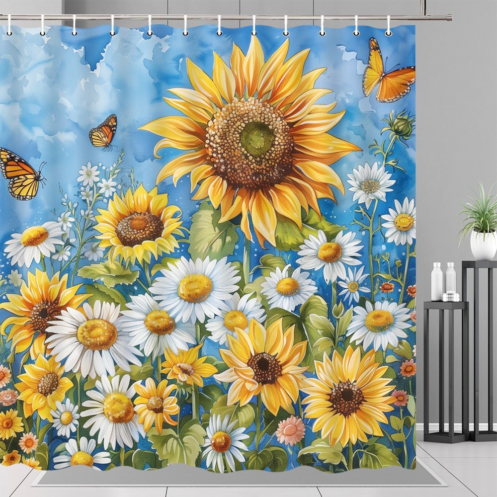 Custom Printed Bath Curtain — custom printed polyester bath curtain