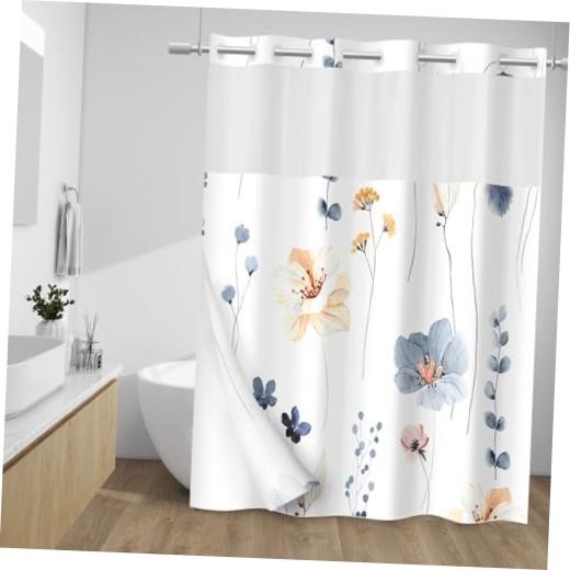 Custom Printed Bath Curtain — custom printed polyester bath curtain detail view