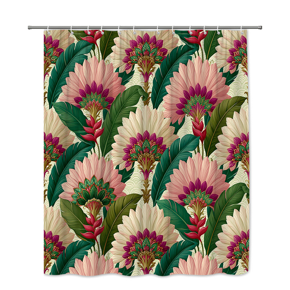 Custom Printed Bath Curtain — custom printed polyester bath curtain detail view