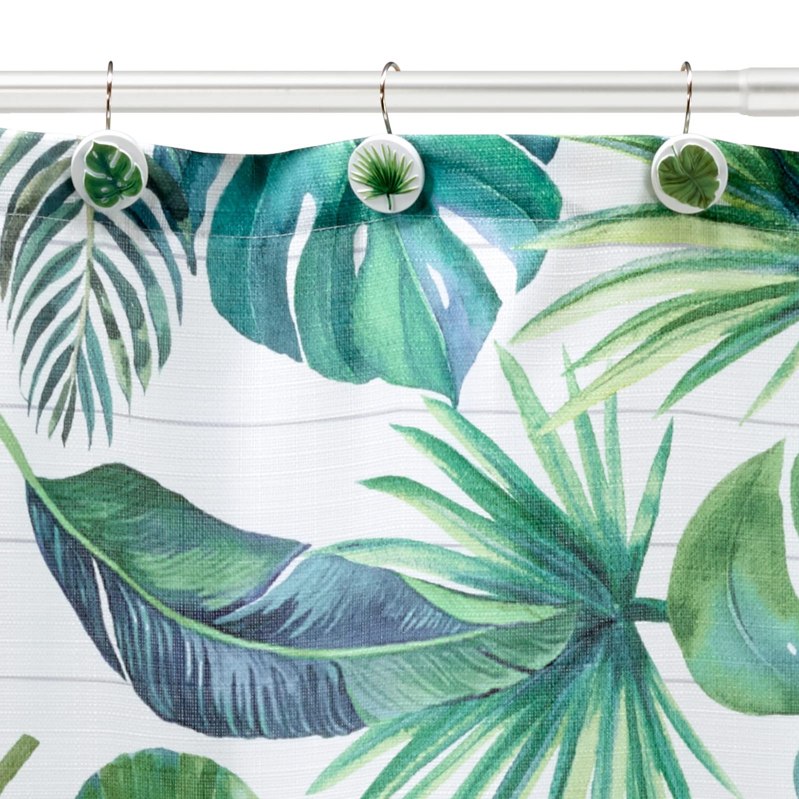 Custom Printed Bath Curtain — custom printed polyester bath curtain detail view