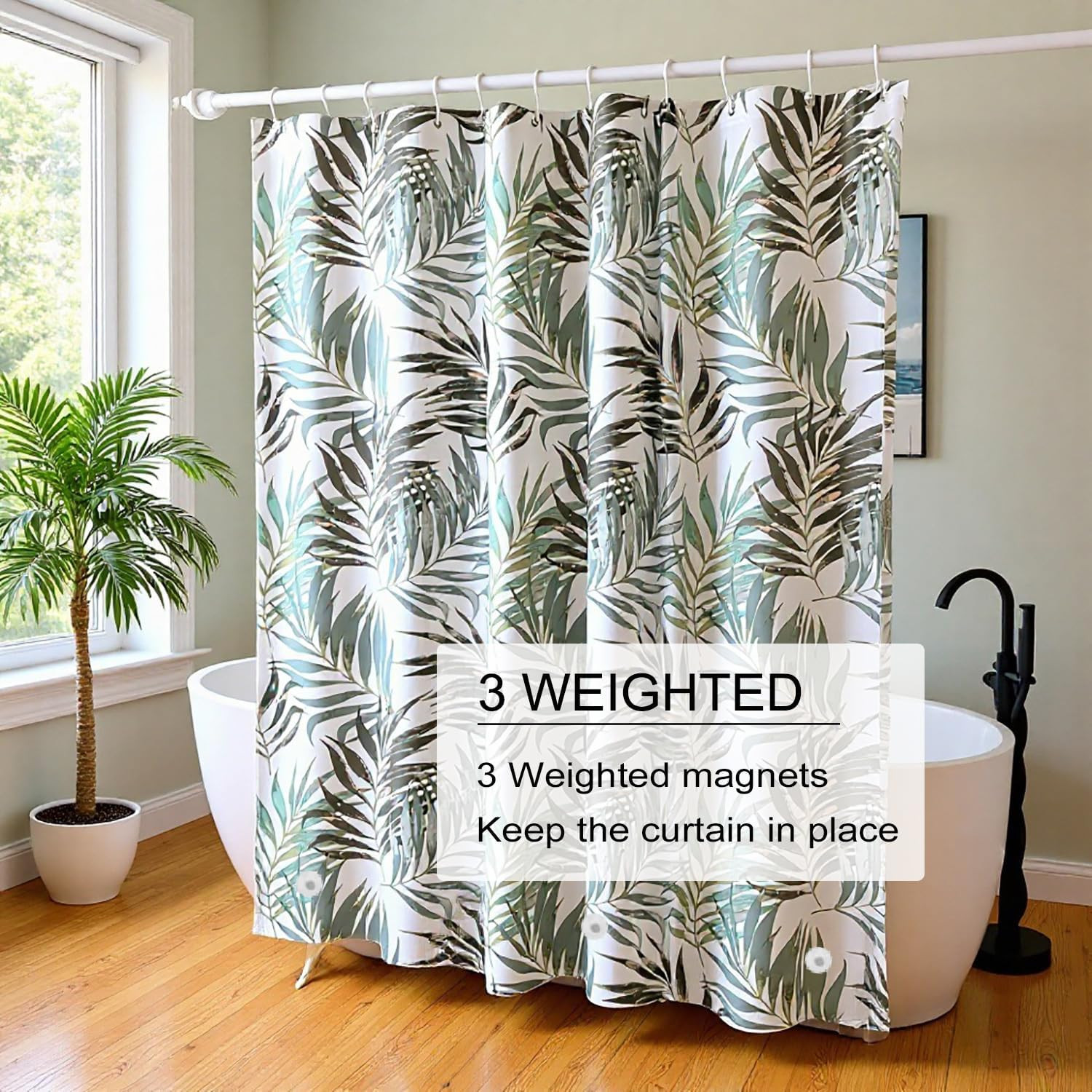 Custom Printed Bath Curtain — custom printed polyester bath curtain detail view