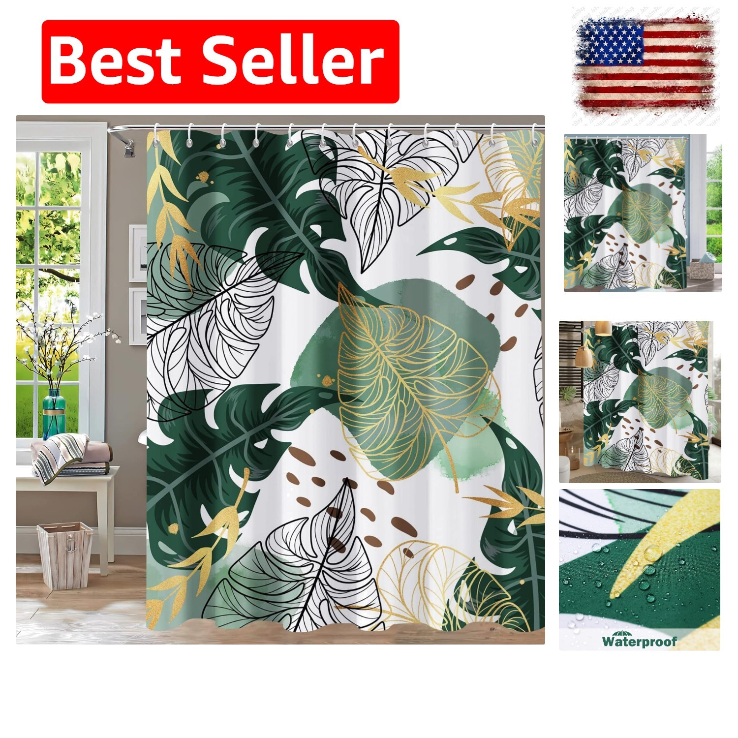 Custom Printed Bath Curtain — custom printed polyester bath curtain