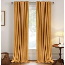 Room Darkening Curtains 100% Blackout Drapes Thermal Insulated 2 Panels — custom printed polyester bath curtain