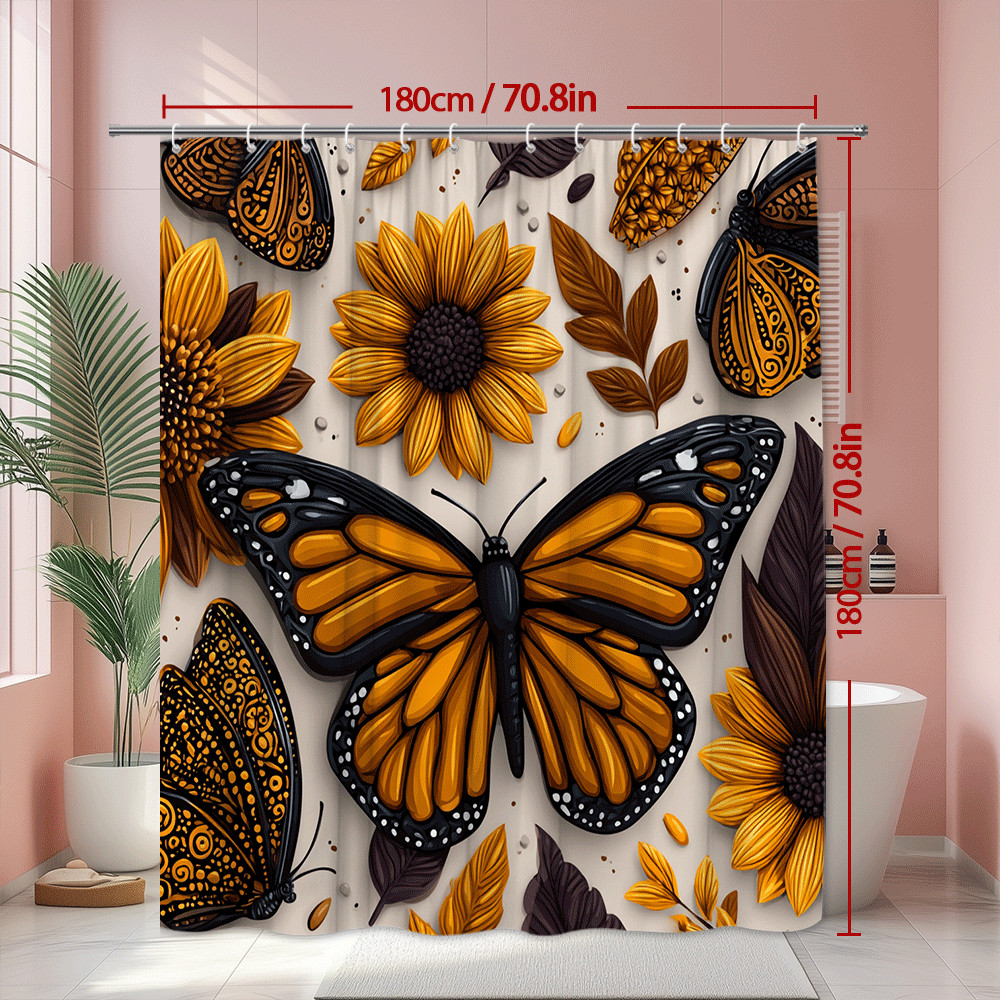 Custom Printed Bath Curtain — custom printed polyester bath curtain detail view