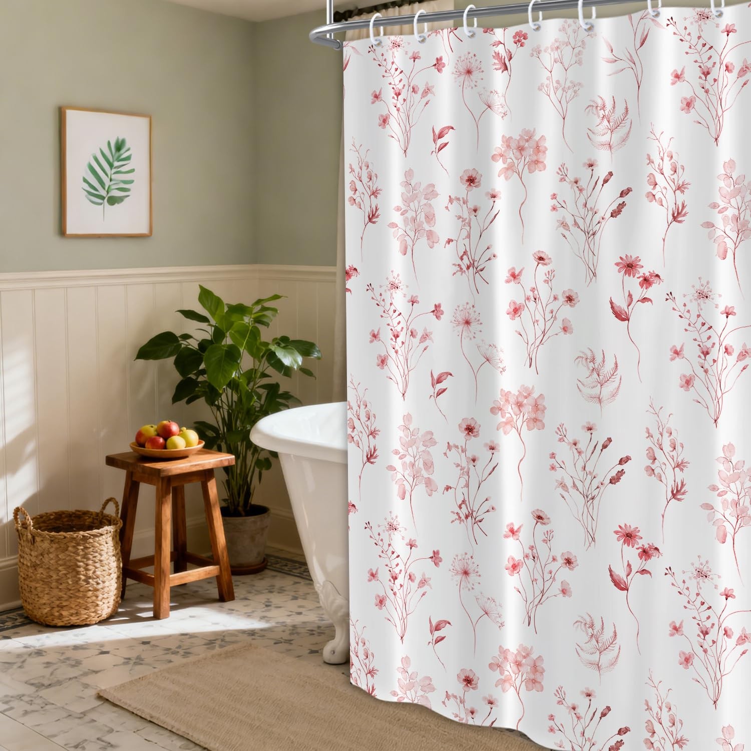 Custom Printed Bath Curtain — custom printed polyester bath curtain detail view
