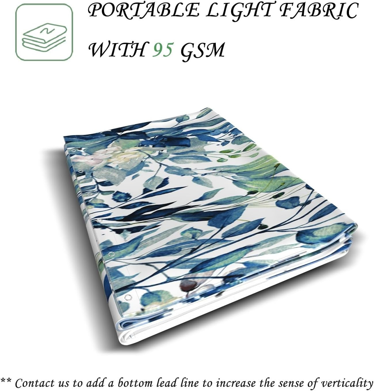 Custom Printed Bath Curtain — custom printed polyester bath curtain detail view