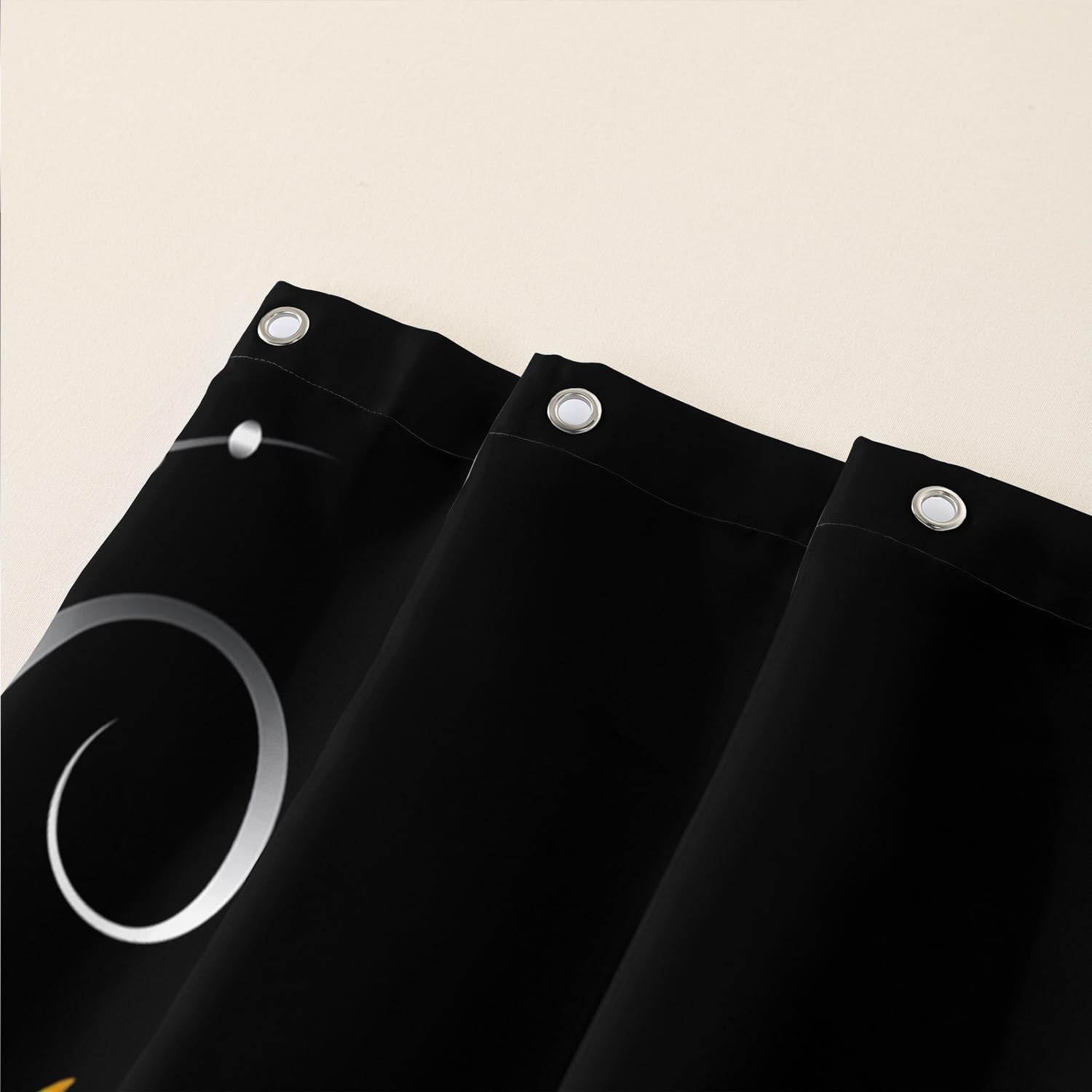 Custom Printed Bath Curtain — custom printed polyester bath curtain detail view