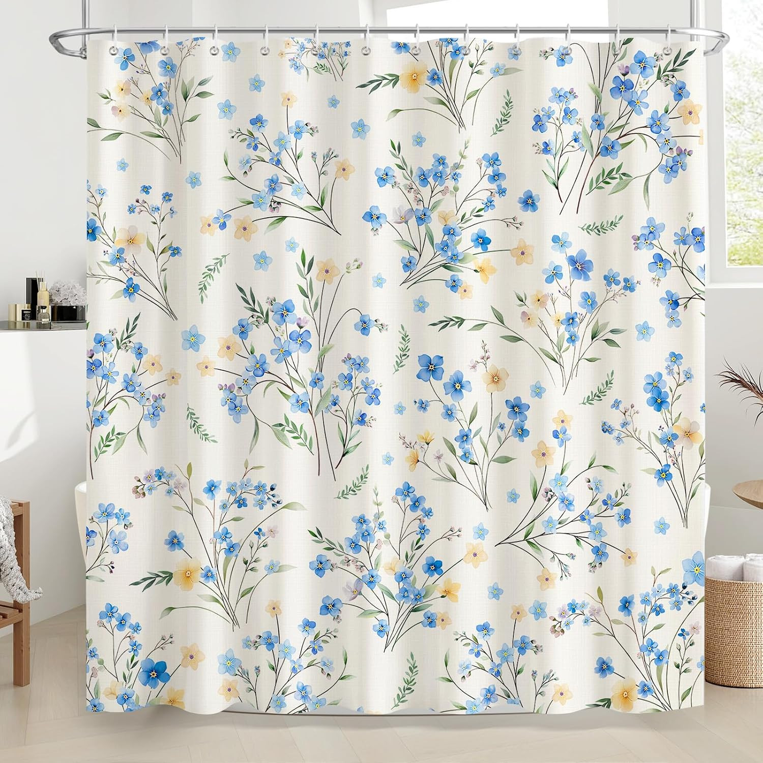 Custom Printed Bath Curtain — custom printed polyester bath curtain detail view