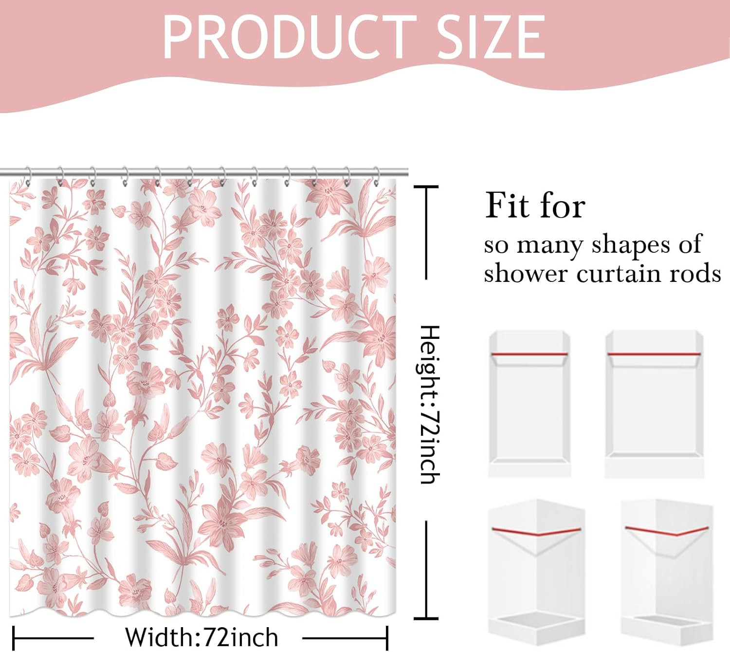 Custom Printed Bath Curtain — custom printed polyester bath curtain detail view