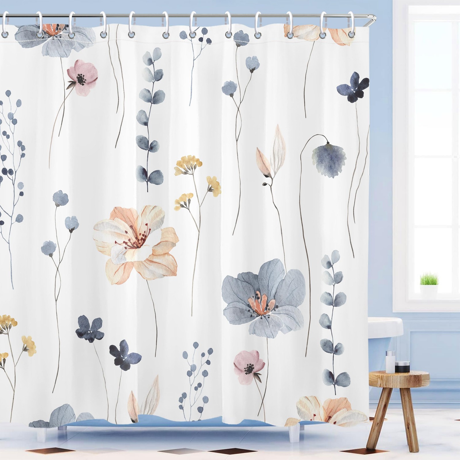 Custom Printed Bath Curtain — custom printed polyester bath curtain