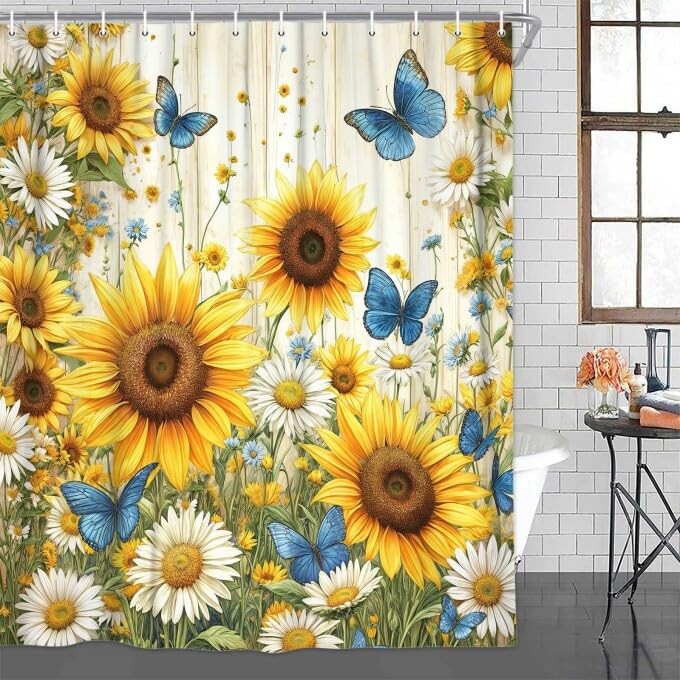 Custom Printed Bath Curtain — custom printed polyester bath curtain detail view
