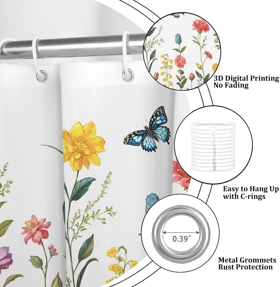 Custom Printed Bath Curtain — custom printed polyester bath curtain detail view