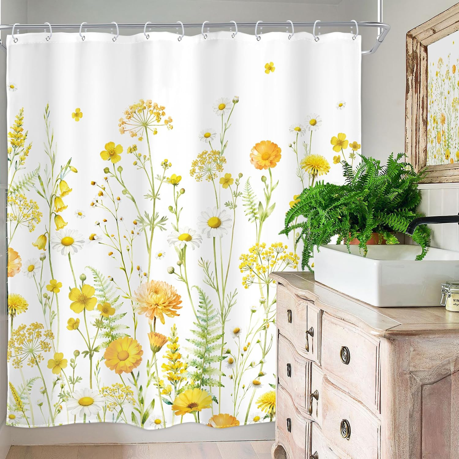 Custom Printed Bath Curtain — custom printed polyester bath curtain detail view