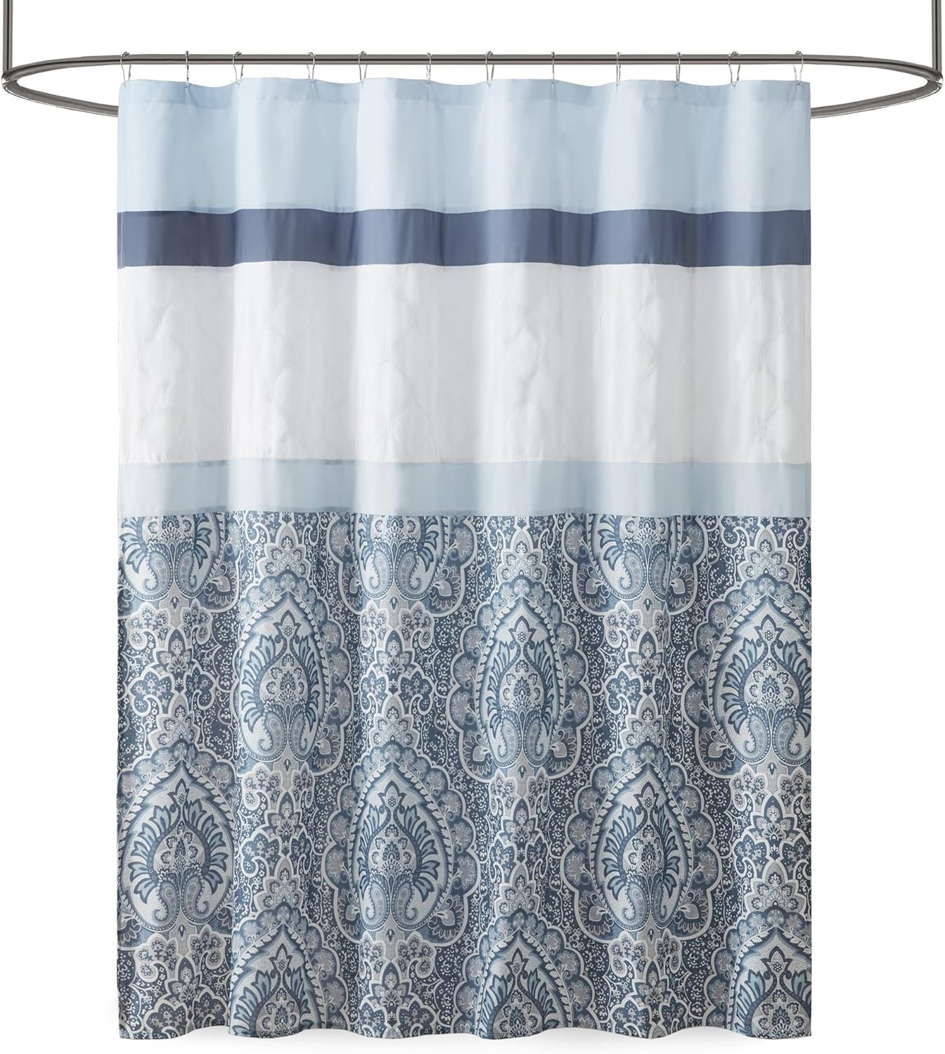 Custom Printed Bath Curtain — custom printed polyester bath curtain detail view