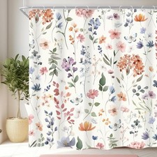 Boho Flower Shower Curtain,Colorful 72"W x 72"L (Pack of 1) A6-coloful — custom printed polyester bath curtain