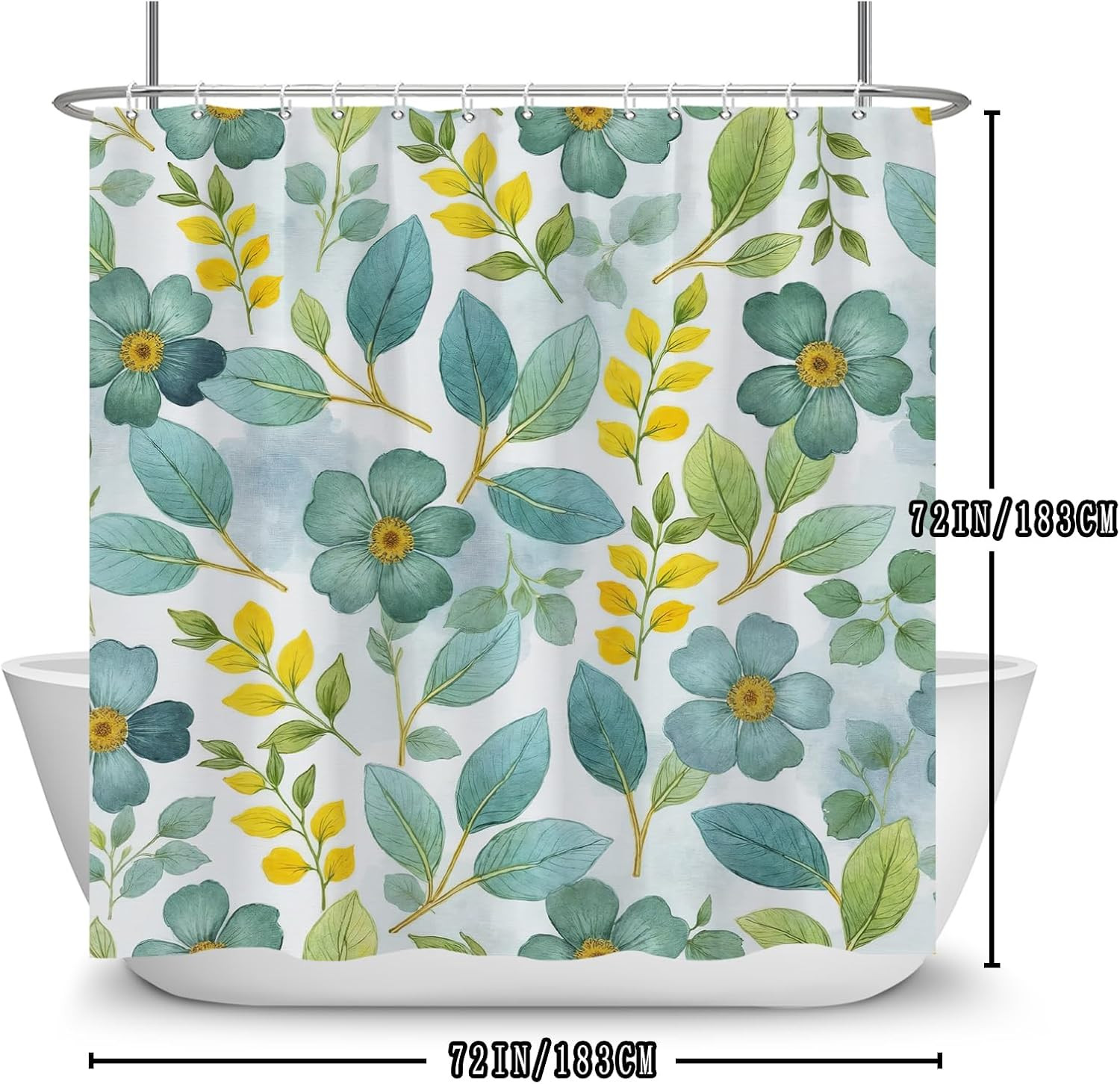 Custom Printed Bath Curtain — custom printed polyester bath curtain detail view