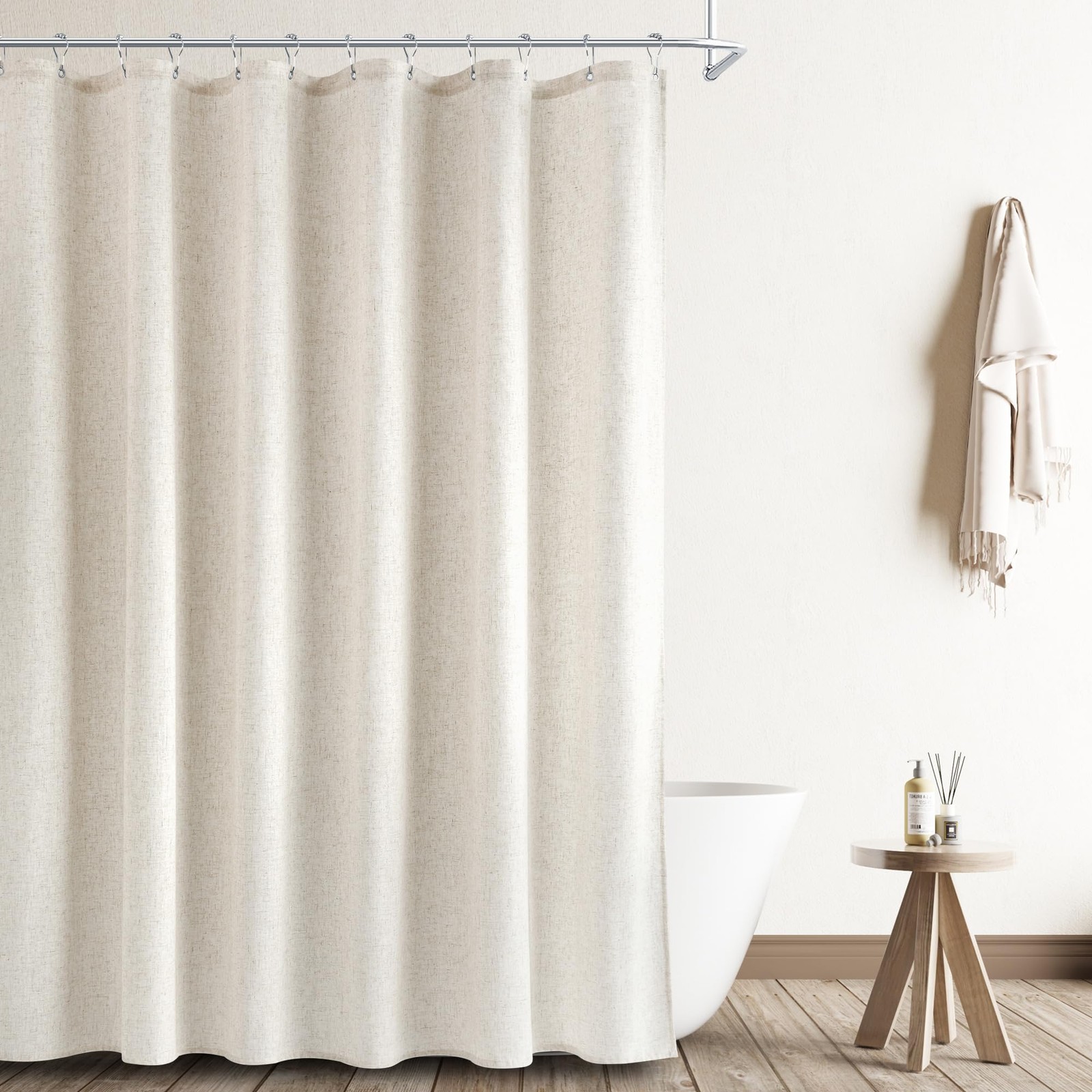 Custom Printed Bath Curtain — custom printed polyester bath curtain detail view