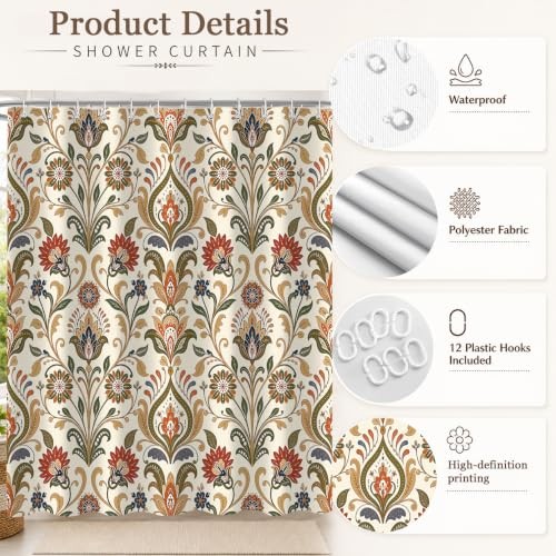 Custom Printed Bath Curtain — custom printed polyester bath curtain detail view