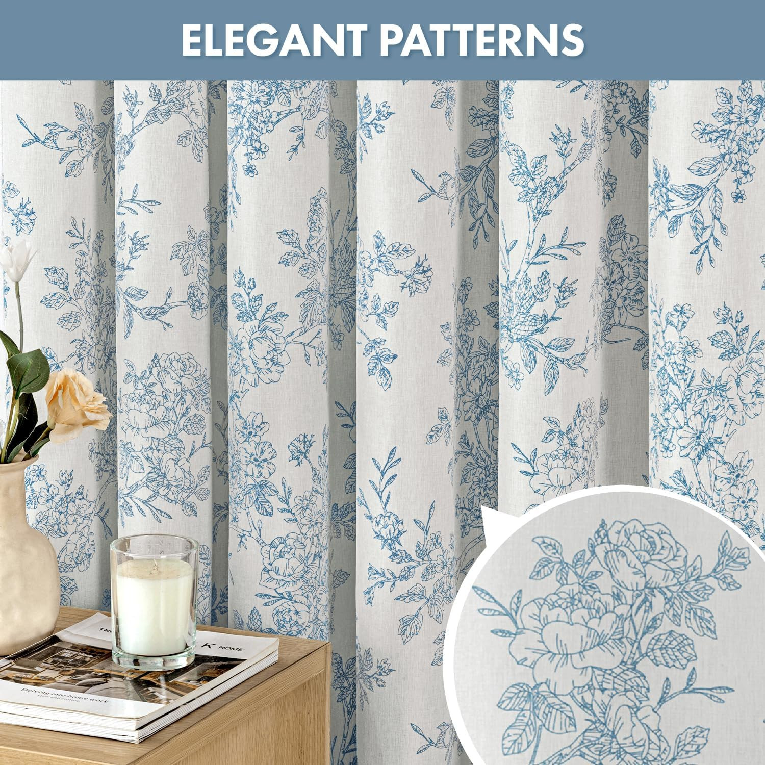 Custom Printed Bath Curtain — custom printed polyester bath curtain detail view