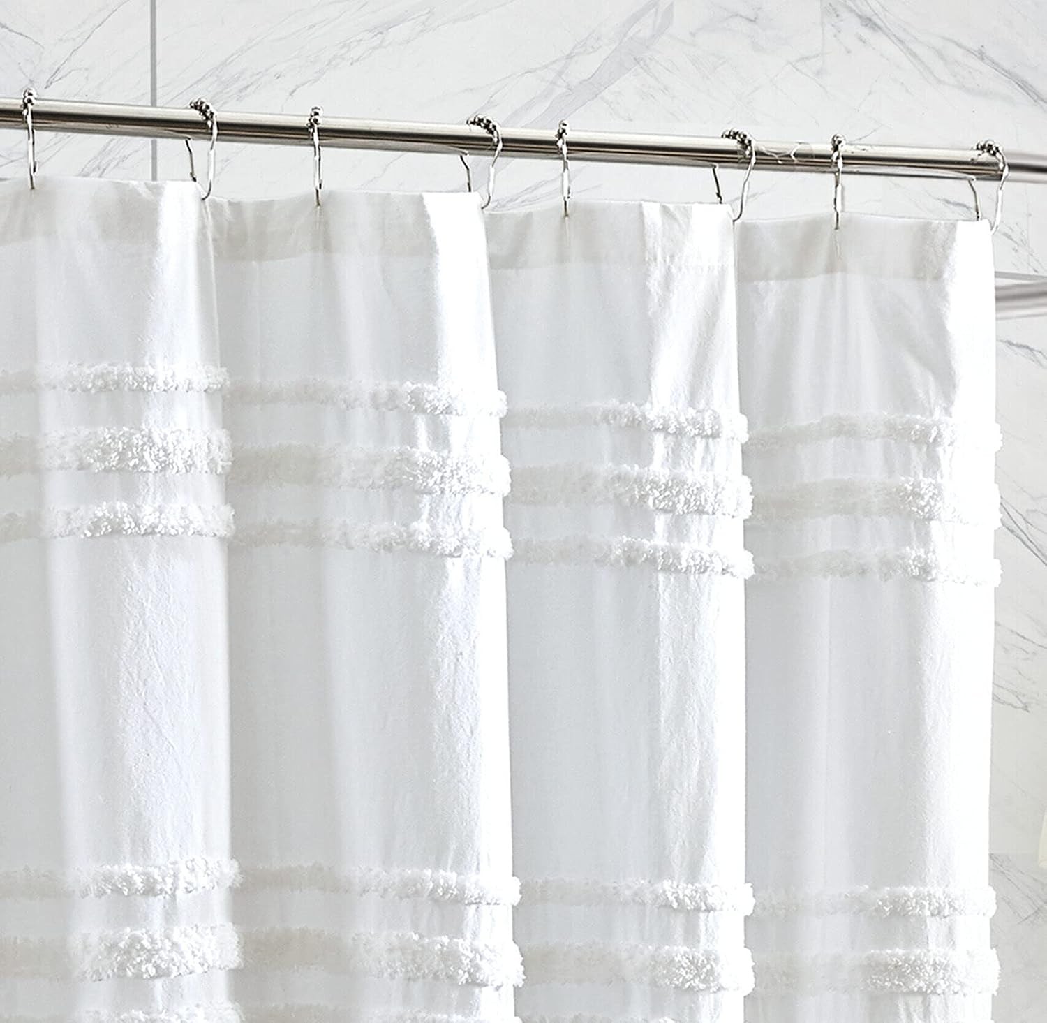 Custom Printed Bath Curtain — custom printed polyester bath curtain detail view