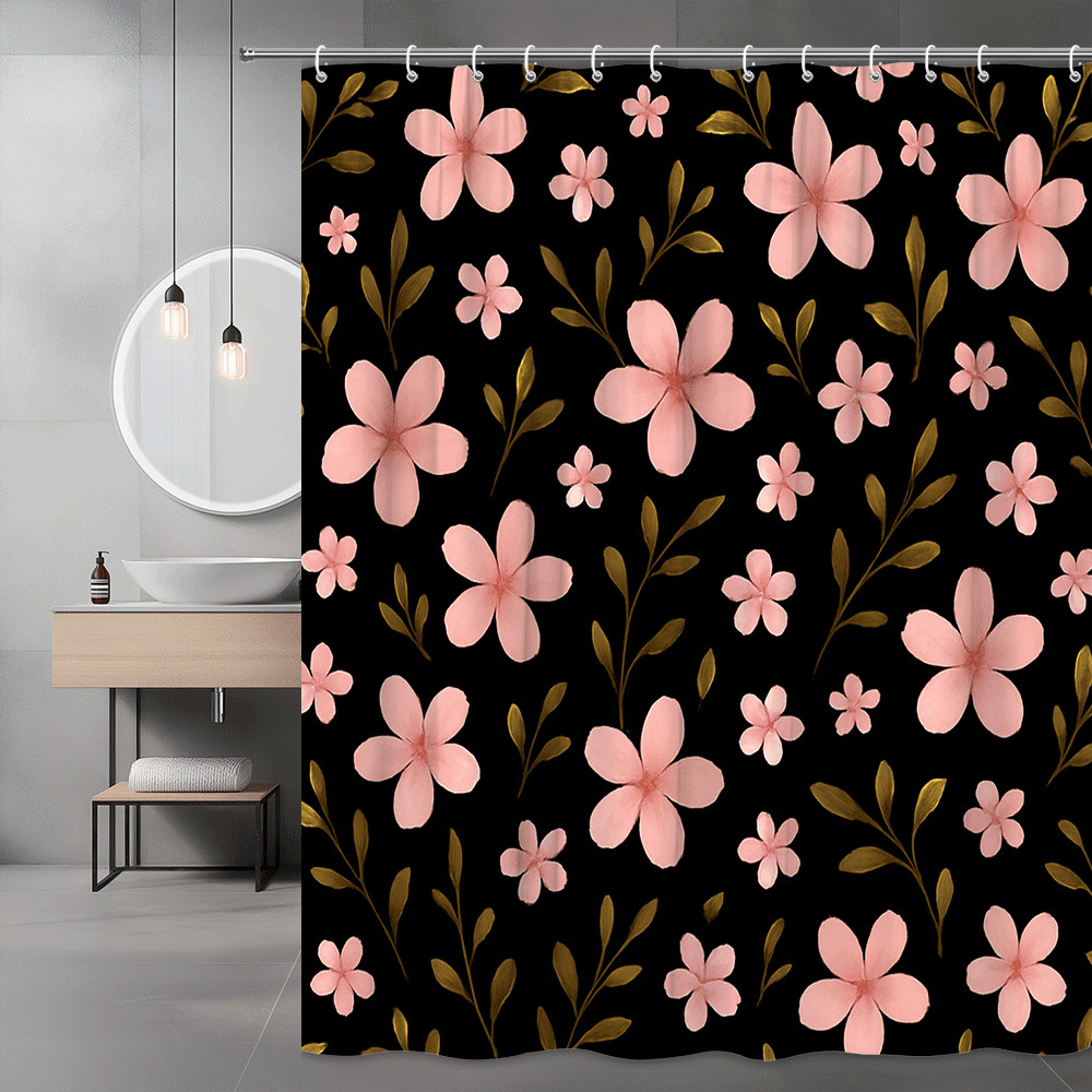 Custom Printed Bath Curtain — custom printed polyester bath curtain