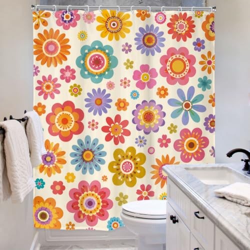 Custom Printed Bath Curtain — custom printed polyester bath curtain detail view