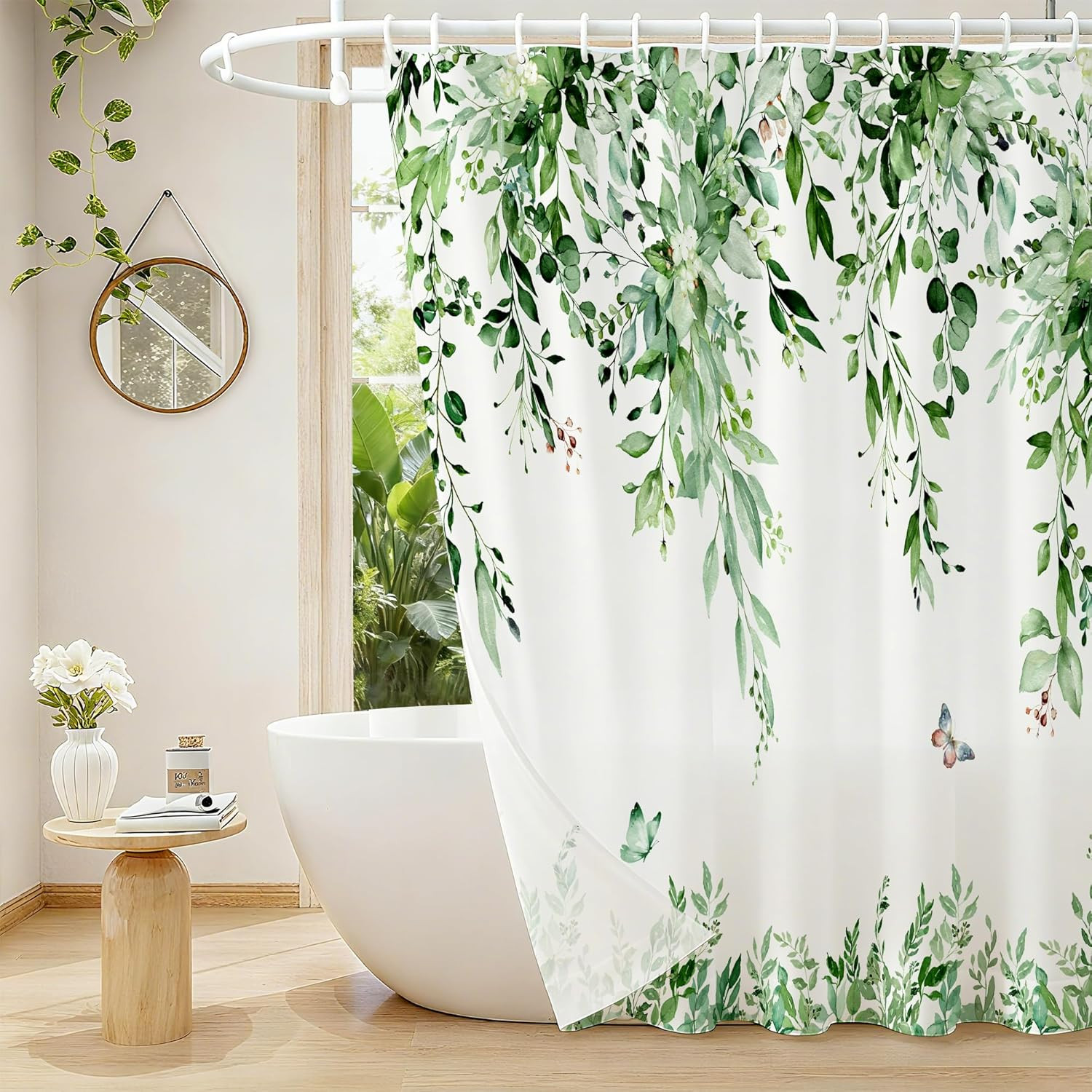 Custom Printed Bath Curtain — custom printed polyester bath curtain detail view