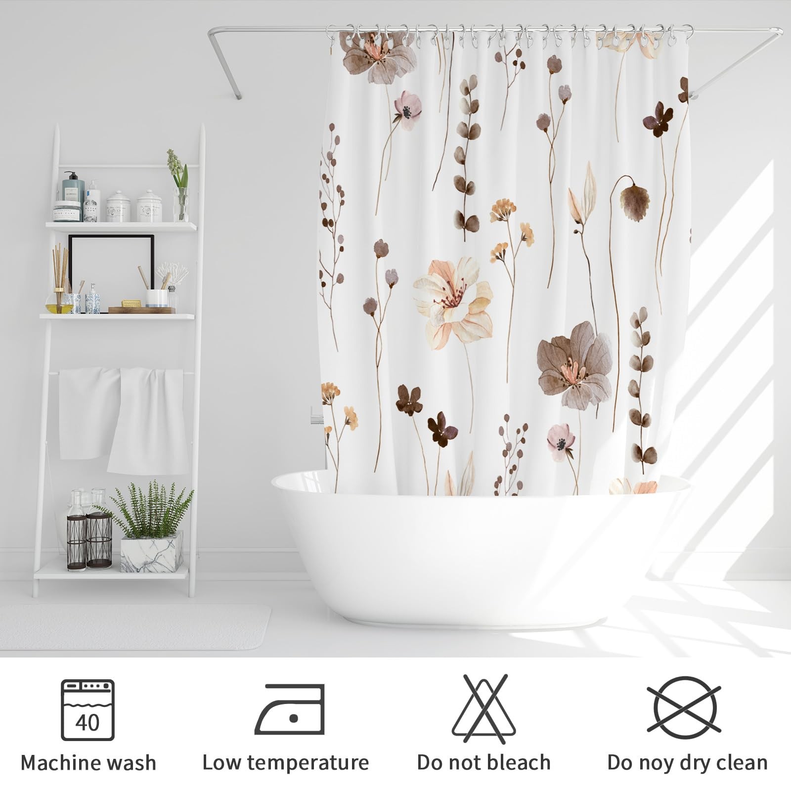 Custom Printed Bath Curtain — custom printed polyester bath curtain detail view