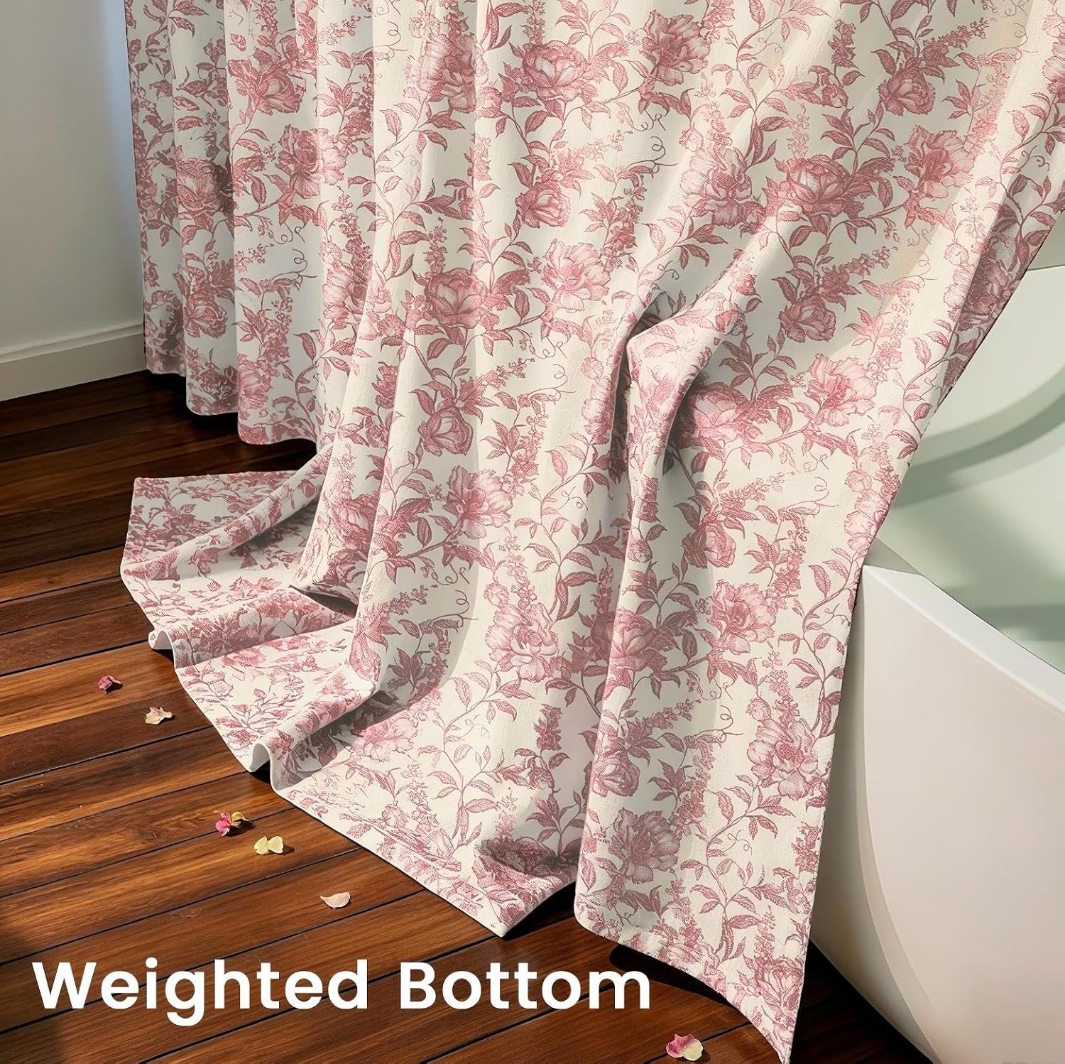 Custom Printed Bath Curtain — custom printed polyester bath curtain detail view