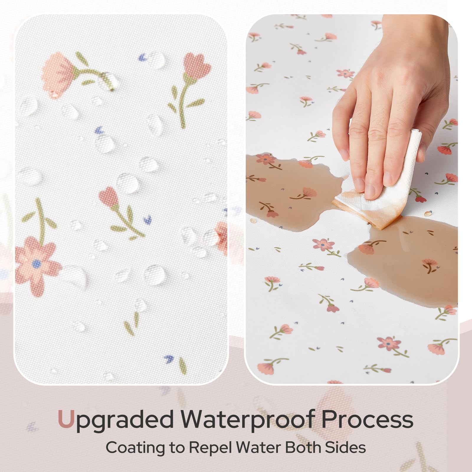 Custom Printed Bath Curtain — custom printed polyester bath curtain detail view