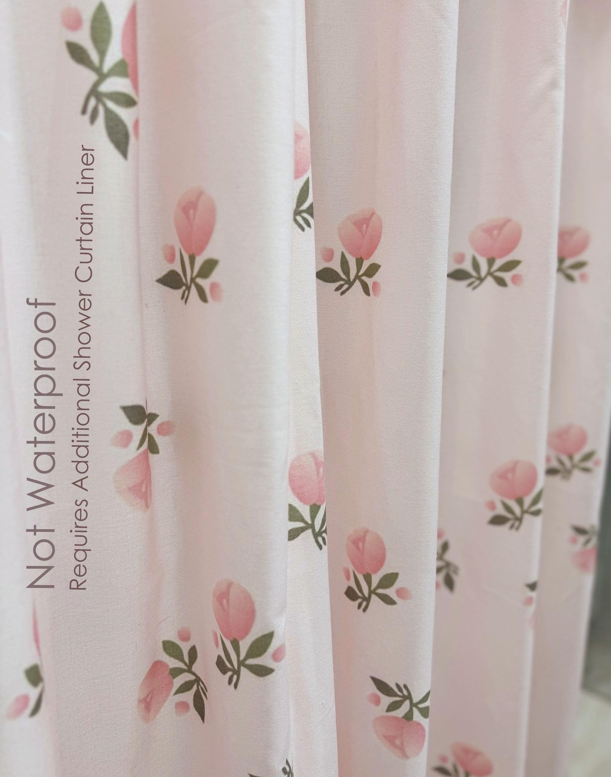 Custom Printed Bath Curtain — custom printed polyester bath curtain detail view