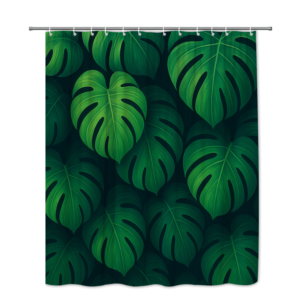 Custom Printed Bath Curtain — custom printed polyester bath curtain detail view