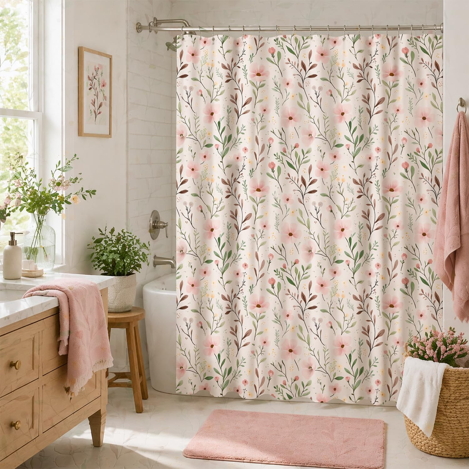 Custom Printed Bath Curtain — custom printed polyester bath curtain