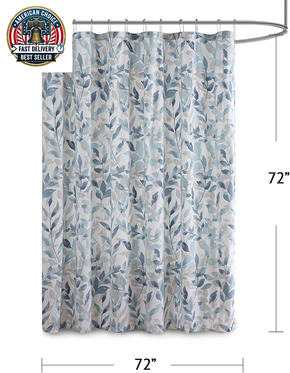 Custom Printed Bath Curtain — custom printed polyester bath curtain detail view