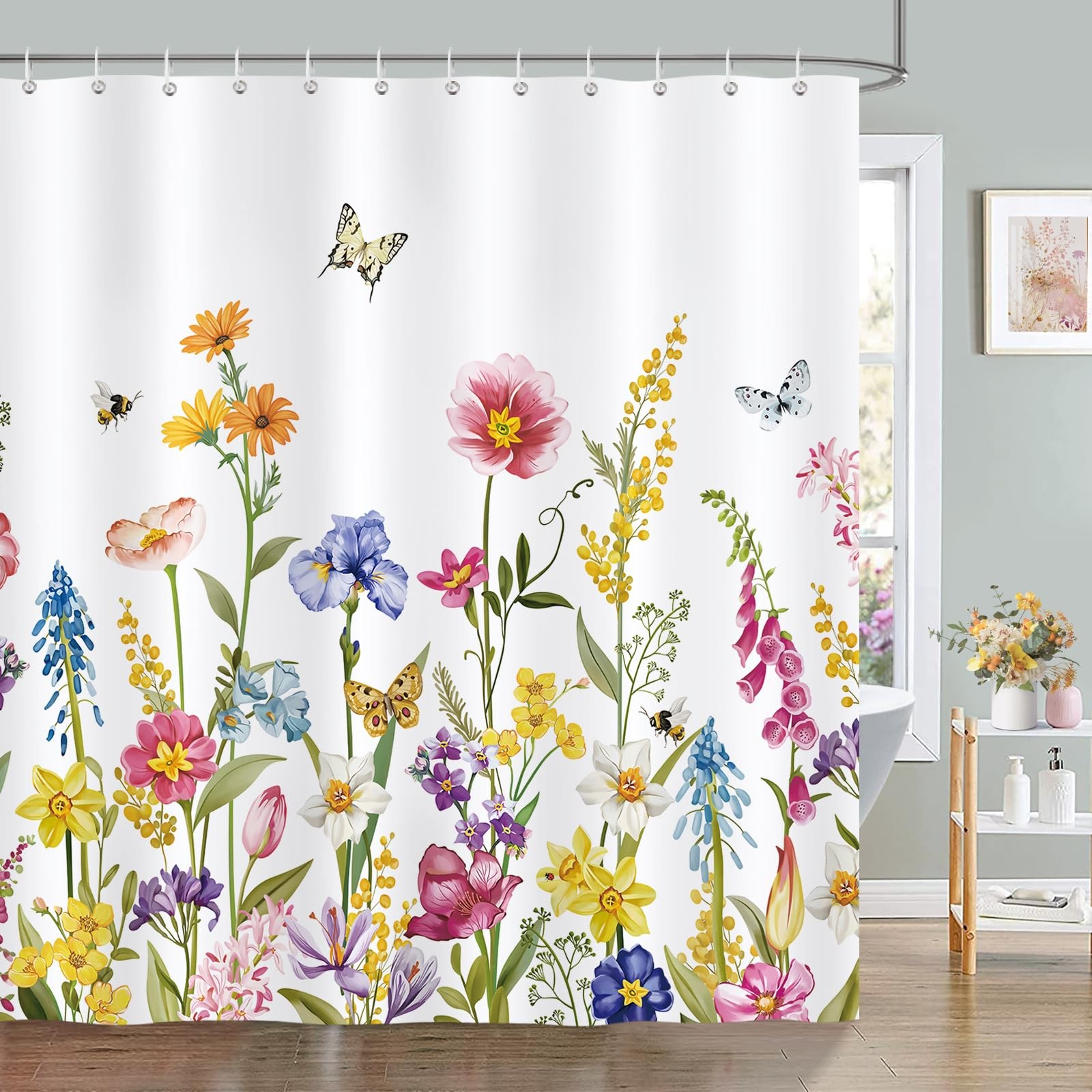 Custom Printed Bath Curtain — custom printed polyester bath curtain