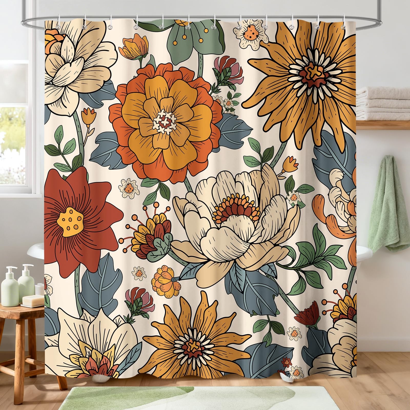 Custom Printed Bath Curtain — custom printed polyester bath curtain