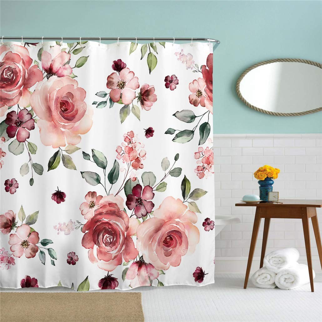Custom Printed Bath Curtain — custom printed polyester bath curtain detail view
