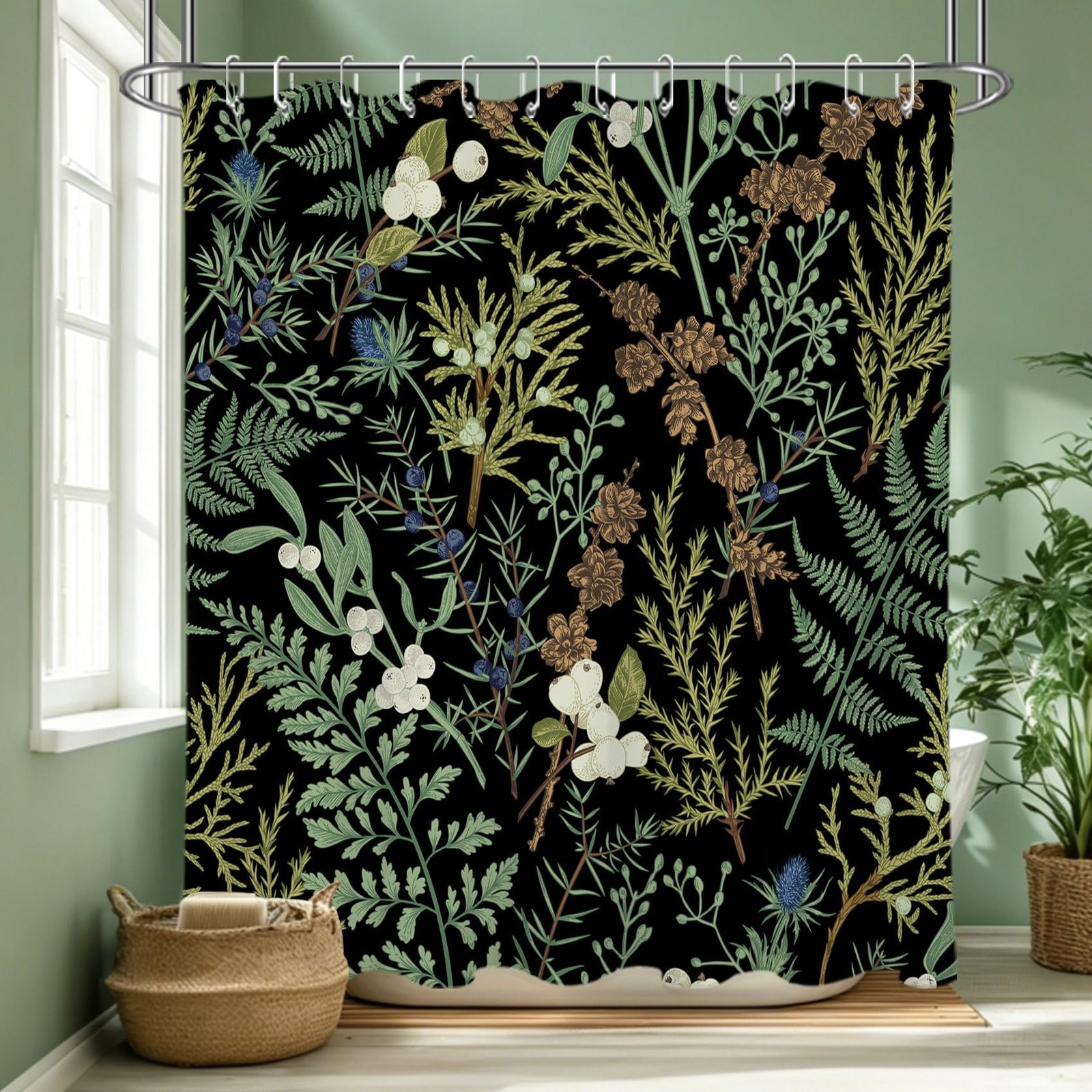 Custom Printed Bath Curtain — custom printed polyester bath curtain detail view