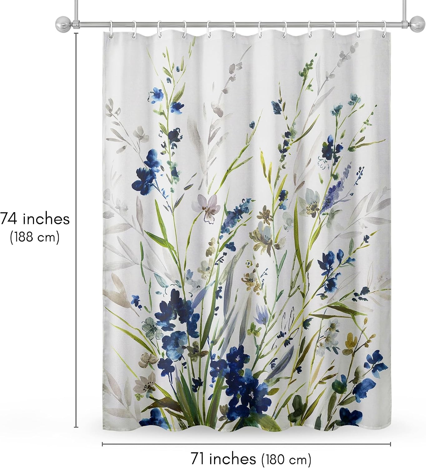 Custom Printed Bath Curtain — custom printed polyester bath curtain detail view