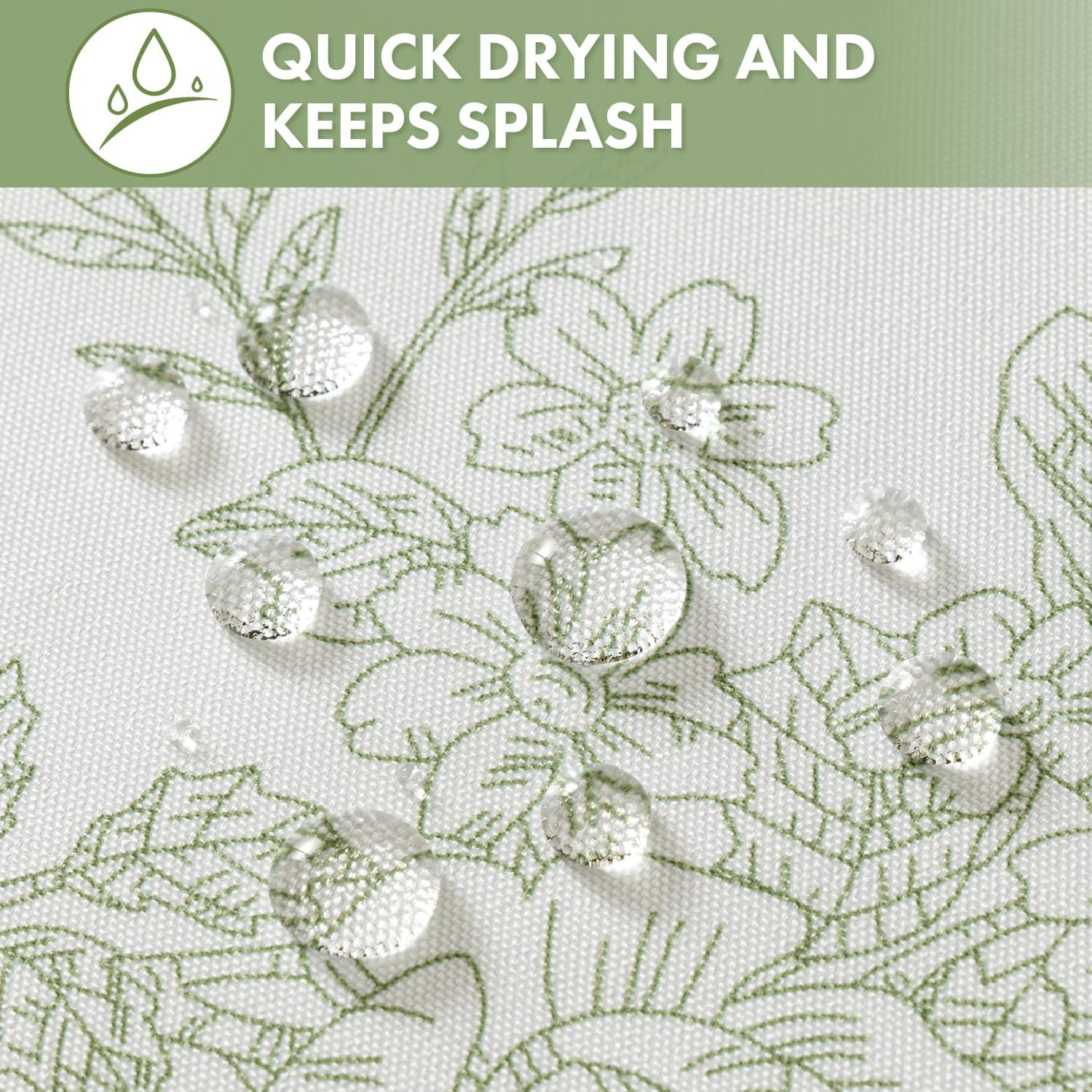 Custom Printed Bath Curtain — custom printed polyester bath curtain detail view