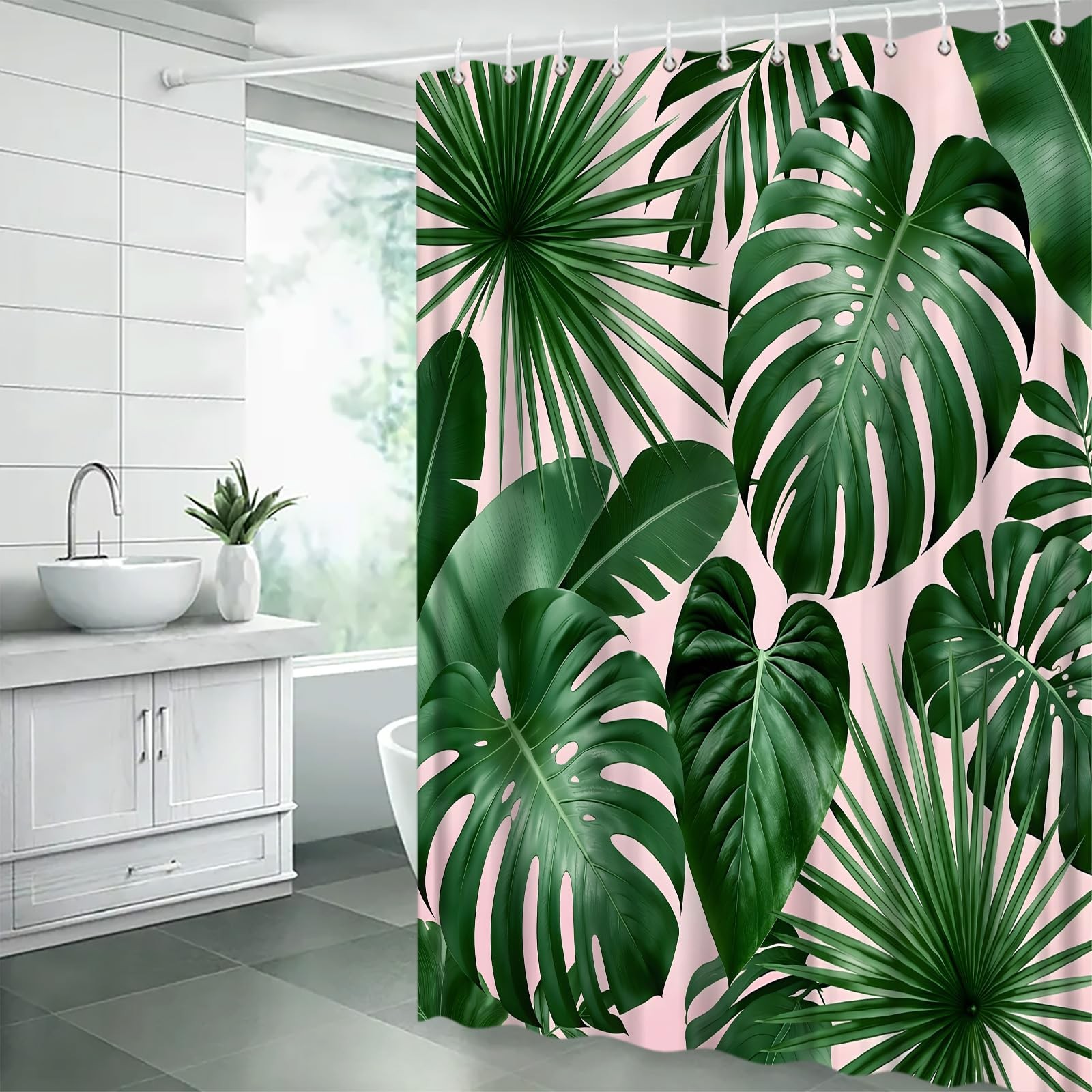 Custom Printed Bath Curtain — custom printed polyester bath curtain detail view